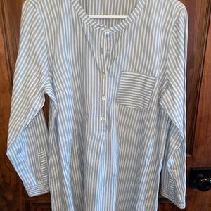 J Jill Blue & White Striped oversized Top Medium